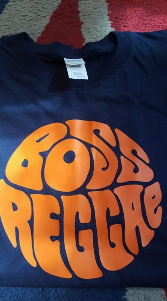 Boss Reggae Sound System T-Shirt Navy and Orange